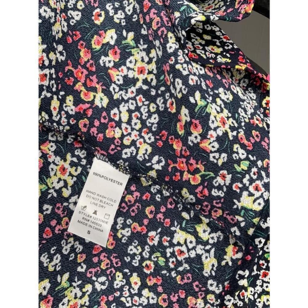 Women's Anthropologie W5 Blue Floral Puff Sleeve Blouse Size S - Picture 8 of 8